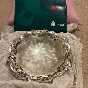 Vintage German WMF Ikora Scalloped Edge Footed Silver-plated Candy Nut Dish